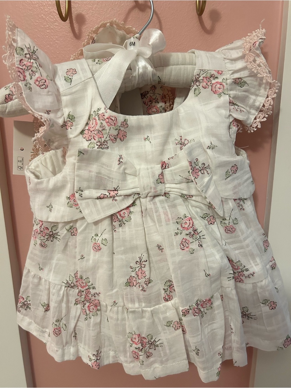 Catherine Malandrino White Dress with Pink Floral Print